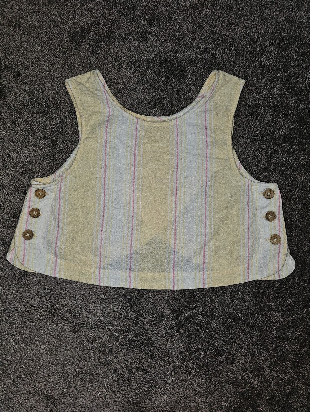 Rip Curl Cropped Tank Top With Crossed Back Wood Buttons Surf Boho Style Sz S